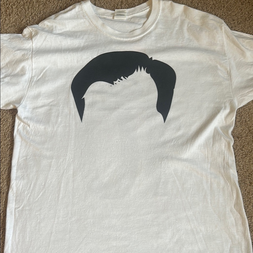White Graphic T-Shirt with Black Design